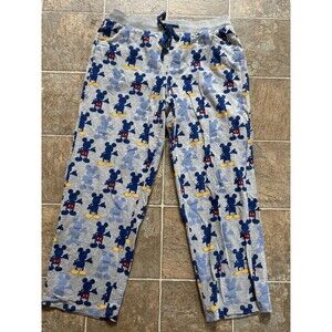 Disney Mickey Mouse Pajama Lounge Pants Gray Blue Red Yellow Men’s Size Large L